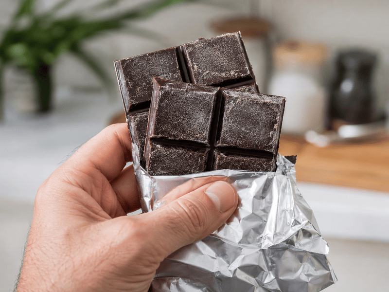 Sugar bloom in chocolate